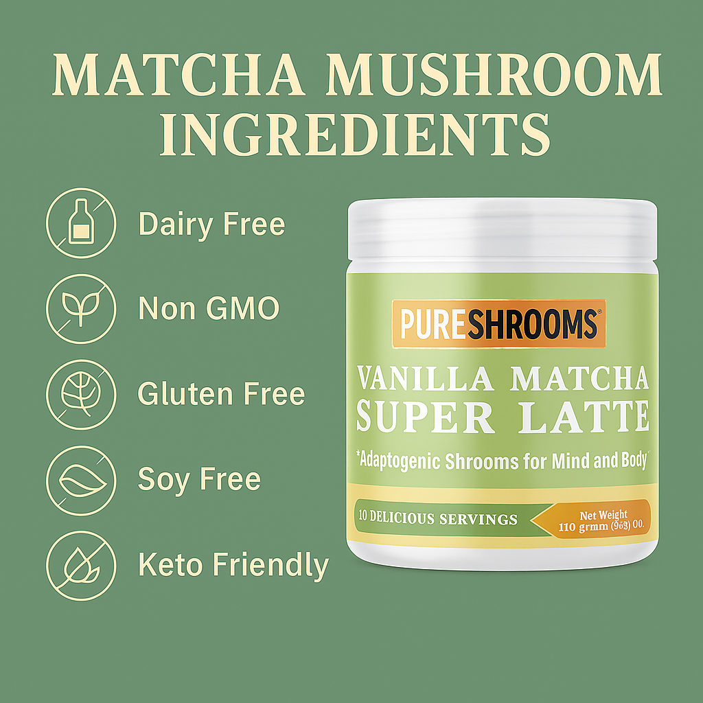 Adaptogenic Vanilla Matcha – Clean Energy with Matcha Green Tea, Lions Mane